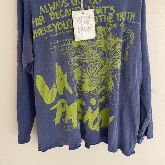 MAGNOLIA PEARL "Find the Truth" Viggo Long Sleeve Purple Tee: New with Tags! OS - Picture 10 of 14